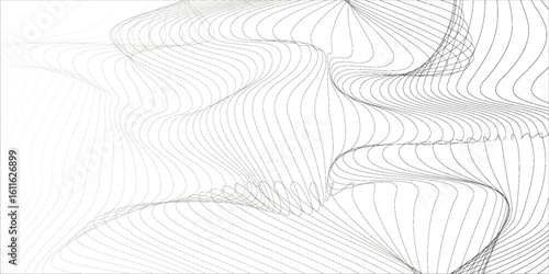 Abstract vector background with black wavy lines.