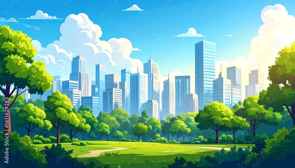 Fototapeta premium City park scene
