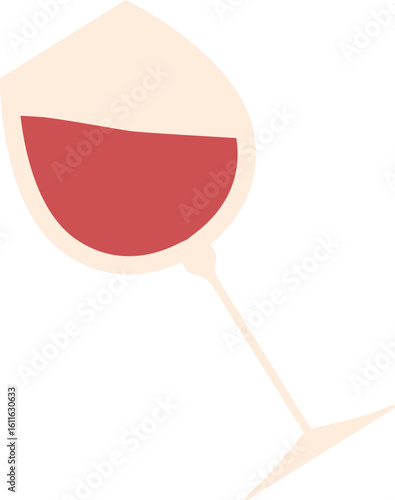 Glass with red wine vector illustration