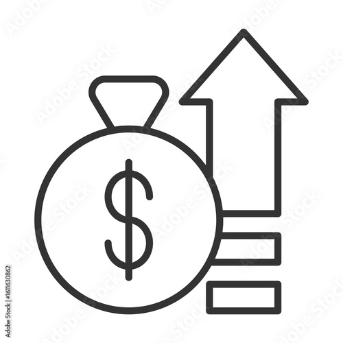 Capital Icon Outline Style. Vector Illustration Design