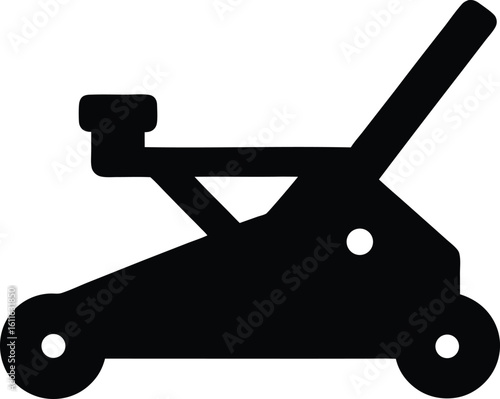 hydraulic jack used in automotive maintenance silhouette engineering tool vector
