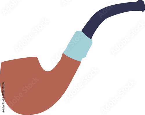 Smoking pipe pirate accessory vector illustration