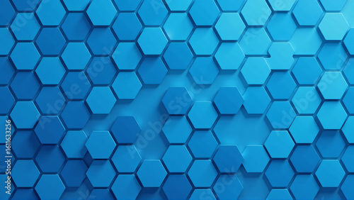 Wallpaper Mural Geometric hexagon tiles in blue background Torontodigital.ca