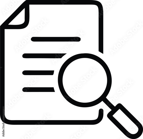Person reviewing a document with a magnifying glass document review analysis