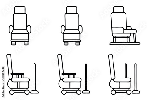 Lift chairs design mobility aid line art