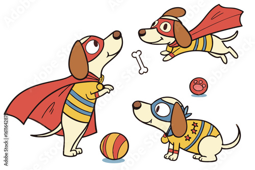 Cartoon Dog Superhero Team