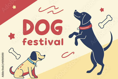 Flat Design Dog Festival Banner