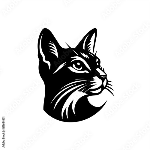 Black cat head illustration