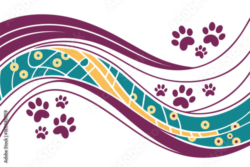 Abstract Dog Paw Swirl