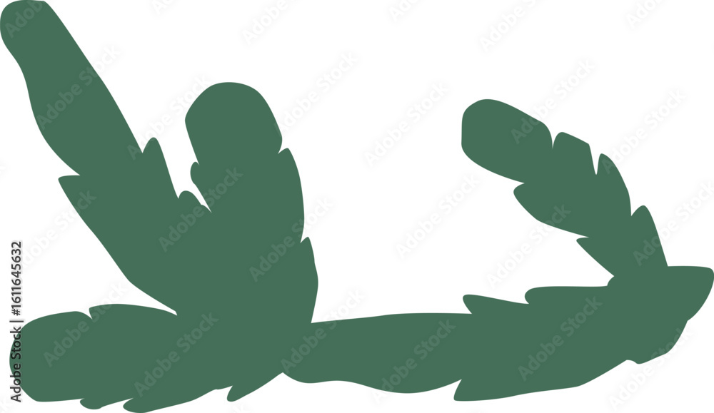 Fototapeta premium Green spruce tree twig vector illustration