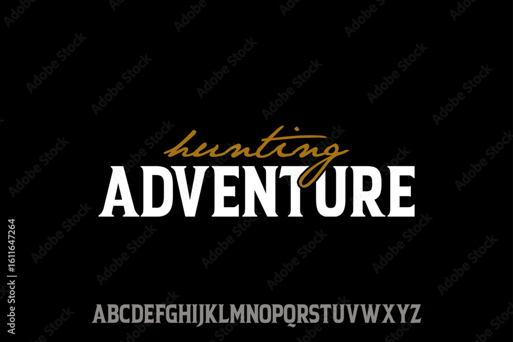 Obraz premium Hunting Adventure Typography Vector Design