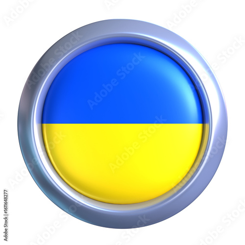 3D Ukraine Flag Emblem with circle metallic frame, showcasing national emblem detail in a polished, modern design. Perfect for apps, UI, or educational use Free Download 3D Ukraine Flag Emblem with circle metallic frame, showcasing national emblem detail in a polished, modern design. Perfect for apps, UI, or educational use - GFXLoad