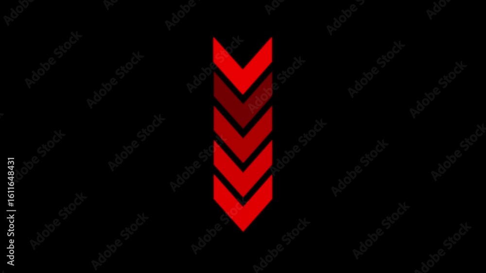 Arrow loop animation down direction concept. red color arrow icon concept. Arrow direction sign animation. down directional arrow background illustration digital concept. arrow concept animation.