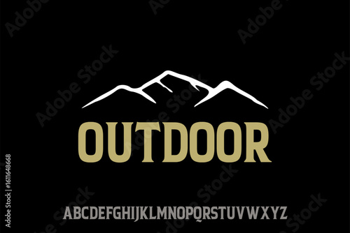 Outdoor Logo Template with Mountain Design