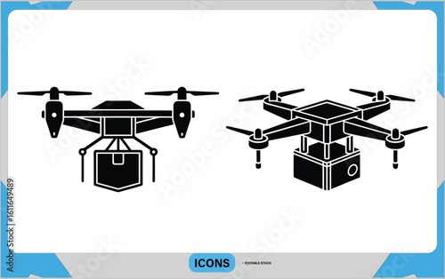 Drone Vector Design - EPS File for Aerial Photography and Delivery Projects