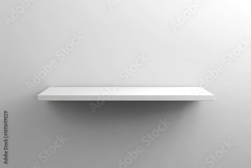 Wallpaper Mural Minimalist Style Empty White Floating Shelf Mounted On a Clean Wall Background Torontodigital.ca