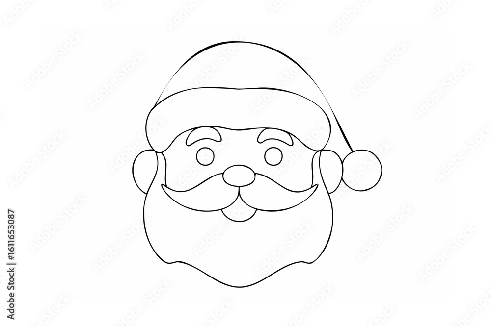 Obraz premium Jolly santa claus face outline christmas holiday