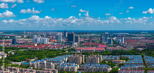 Photography Urban environment of Songjiang Radio and Television Tower, Shanghai, China