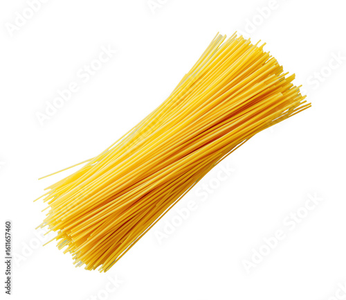 Bunch of uncooked spaghetti on transparent background