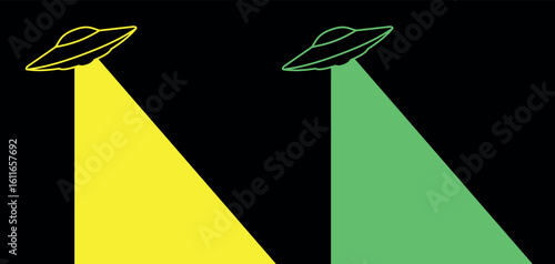 UFO icon. Symbol of fantasy, mysticism or space.Flying saucer, attribute of an alien or extraterrestrial civilization. Spacecraft.