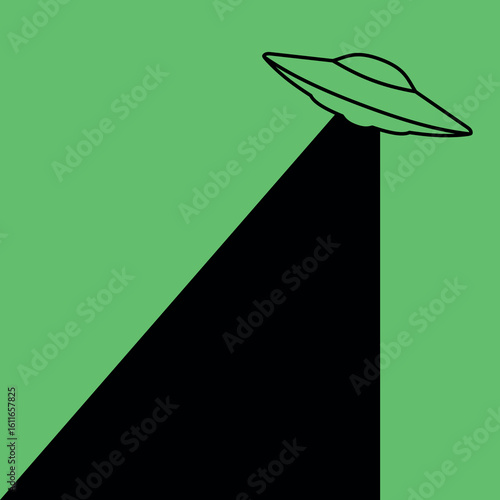 UFO icon. Symbol of fantasy, mysticism or space.Flying saucer, attribute of an alien or extraterrestrial civilization.