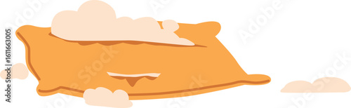 Pillow torn to shreds vector illustration