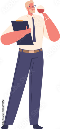 Professional sommelier tasting fresh wine