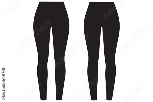 Black leggings mockup front and back view for fashion design projects