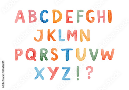 Whimsical Watercolor Alphabet A Fun and Educational Resource for Children Learning the ABCs Great for Decoration and Creative Projects