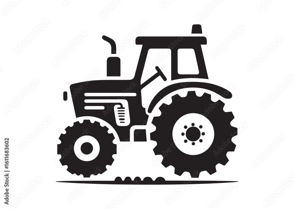 Obraz premium Tractor silhouette vector illustration