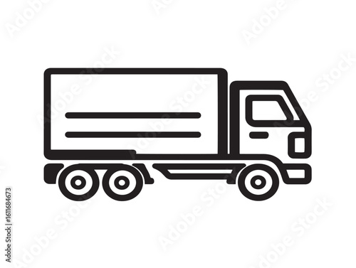 Professional Minimal Truck Icon Featuring Clean Elegant Vector Artwork  