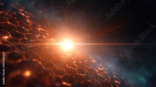 Abstract Cosmic Background with Honeycomb Texture and Light Flare