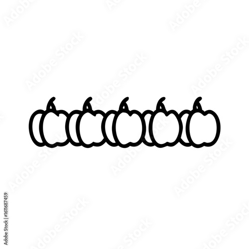 Outline border pumpkins gourds on fall
