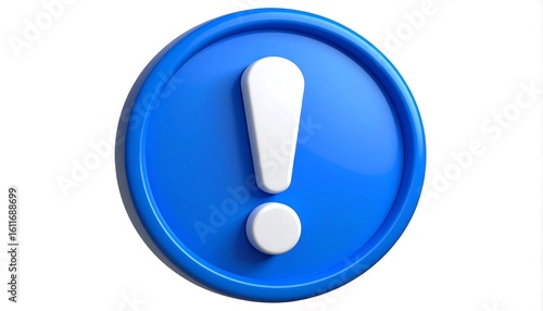 Blue circle with exclamation point