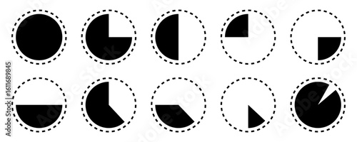 Set of circle percentage diagrams for infographics.