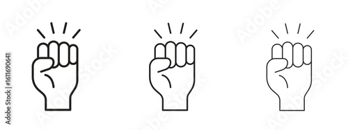 Will power icons. Outline or line icon design bundle.