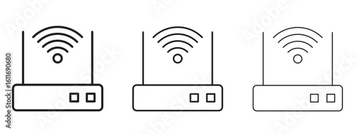 Wifi modem icons. Outline or line icon design bundle.