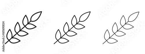 Wheat grain icons. Outline or line icon design bundle.