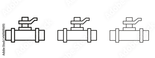 Valve icons. Outline or line icon design bundle.