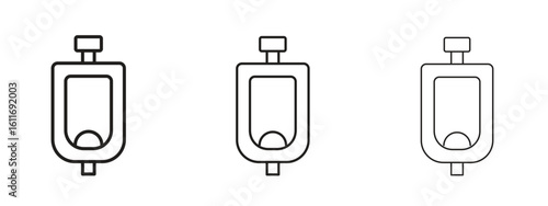 Urinal icons. Outline or line icon design bundle.