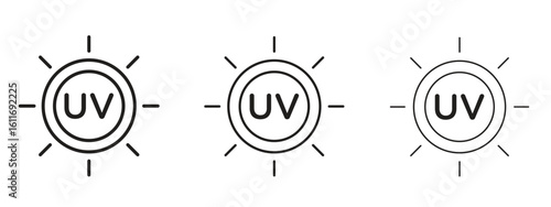 UV icons. Outline or line icon design bundle.
