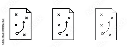 Tactics icons. Outline or line icon design bundle.