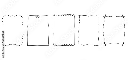 frame with bows, curls, and wavy lines for invitations, packaging, stationery, wedding designs