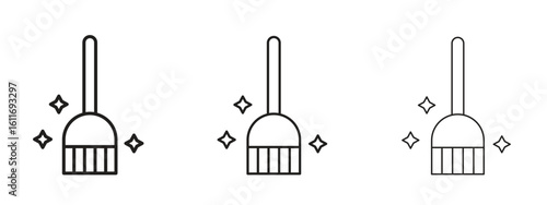 Sweeping icons. Outline or line icon design bundle.