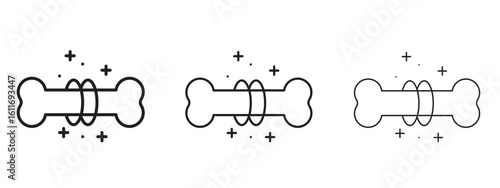 Strong healthy bones icons. Outline or line icon design bundle.