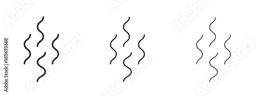 Smoke steam silhouette icons. Outline or line icon design bundle.