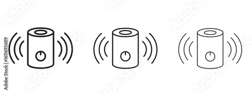 Smart speaker icons. Outline or line icon design bundle.