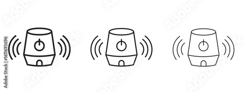 Smart speaker icons. Outline or line icon design bundle.