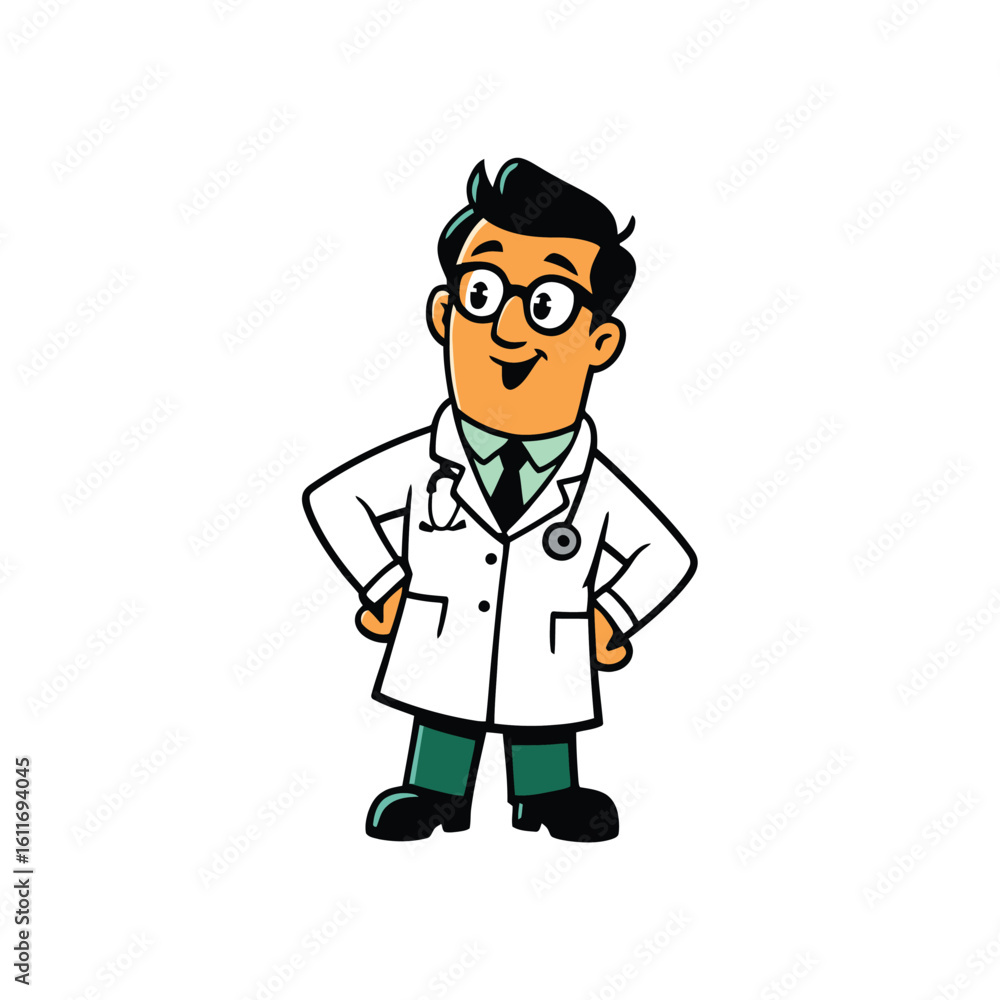 Male scientist character with lab coat Male scientist character with lab coat