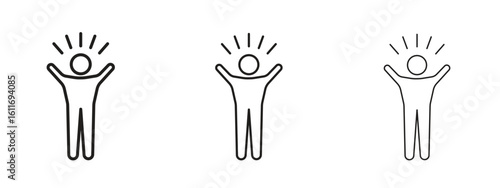 Self confidence icons. Outline or line icon design bundle.